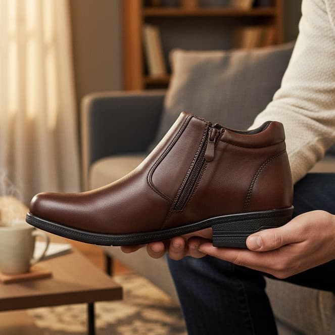 Bota Botinha Social Masculina Com Zíper Lateral Estilosa E Elegante Premium