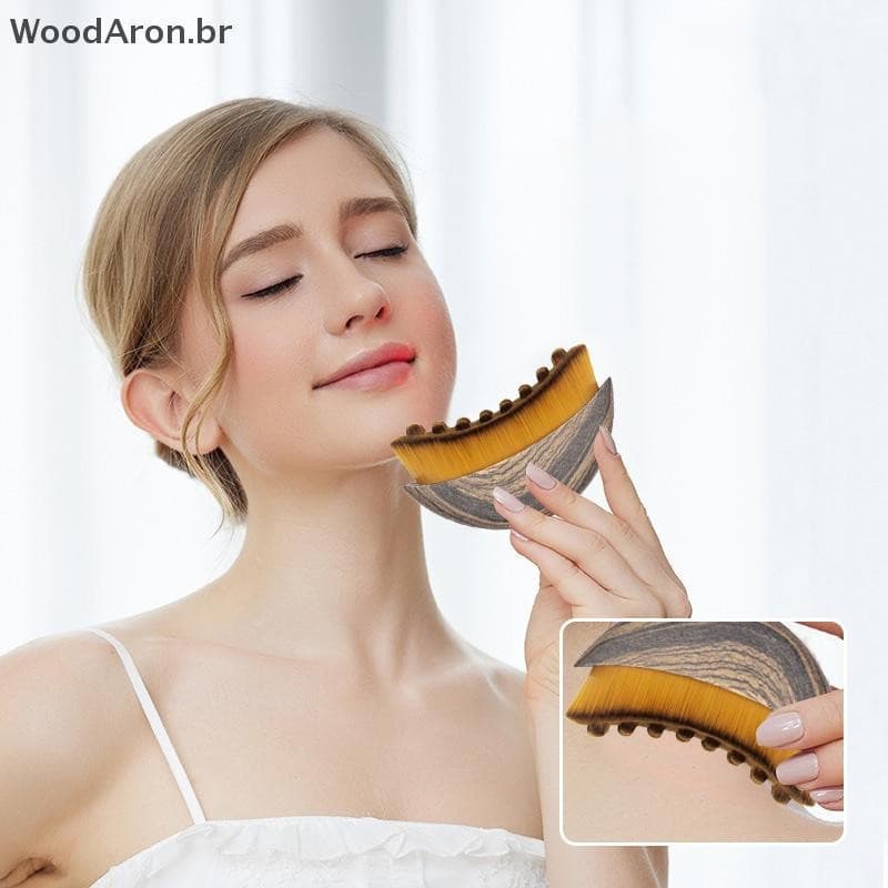 Escova Facial Para Contorno Linfático WoodAron , Escovação A Seco , Massageador De Drenagem Linfática Escultura De Rosto