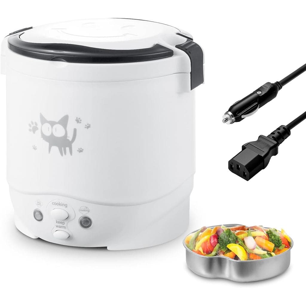 Mini Panela de Arroz OSBA, 1L, Pequena Panela de Arroz para 2 xícaras de arroz cru, para viagens, 12V para carro com vap