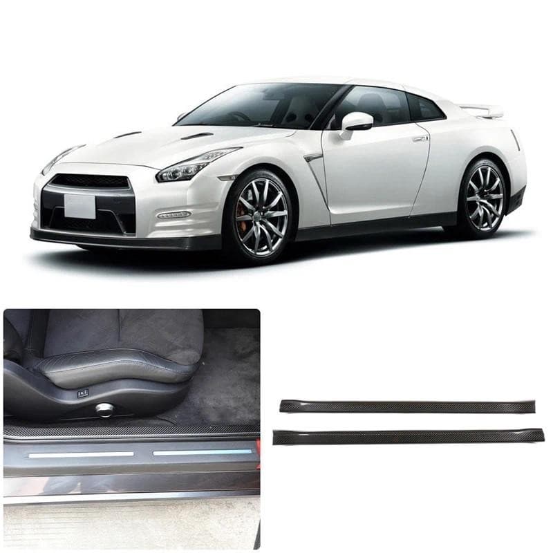 Para Nissan GTR R35 2008-2016 Tiras De Soleira Embutidas Pedais De Boas-Vindas Do Carro Tira Lateral Decoração Fibra De