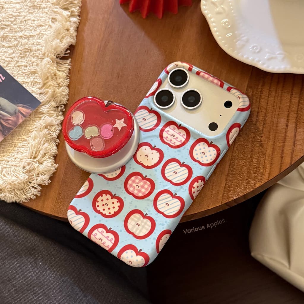 Suporte magnético de maçã vermelha adequado para filme macio 17promax iphone16 capa de telefone 15 diversão criativa 13