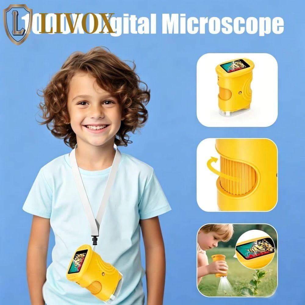 Microscópio De Bolso LIVOX , Digital Portátil HD Com Tela IPS De 2 Polegadas , Zoom 1000x