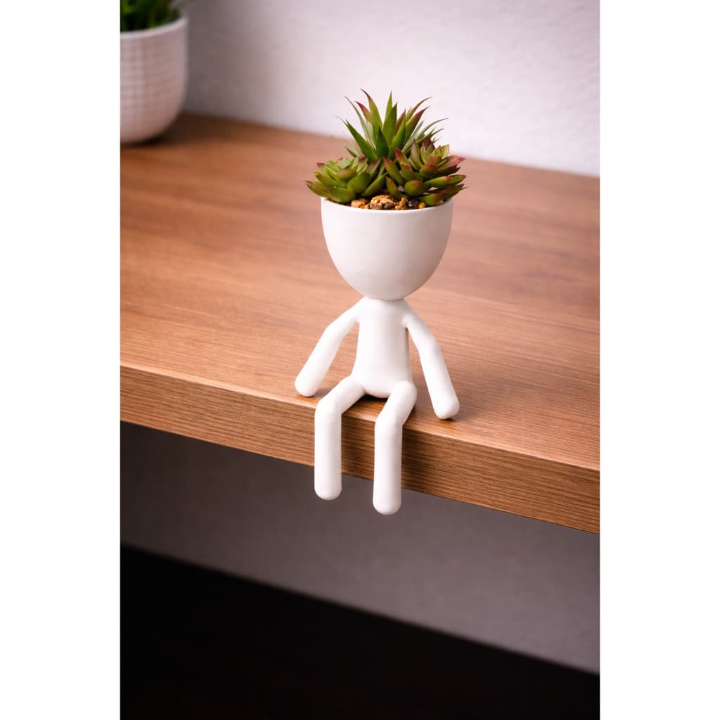 Vaso Boneco Decorativo Porta Planta Suculenta Vaso Criativo Robert Plant Sentado Decoração Mesa Quarto Escritório