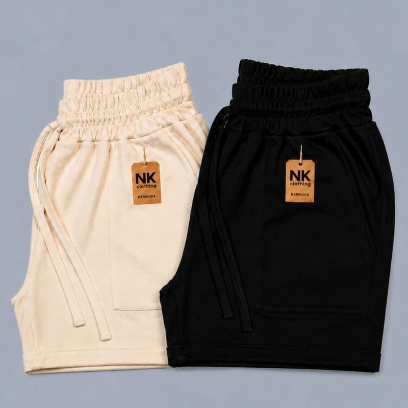 kit 2 short feminino moletom casual bermuda moletinho de algodão com bolso