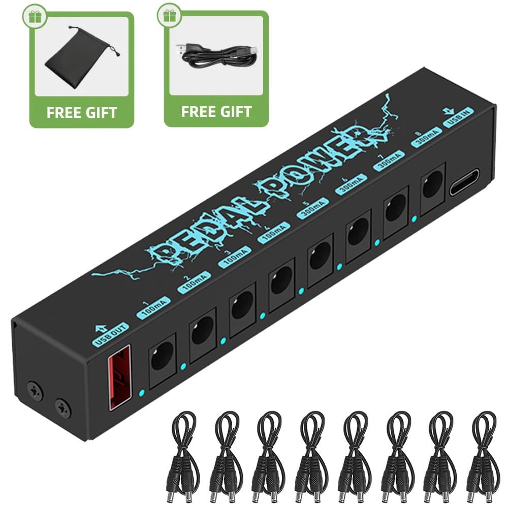 Fonte De Alimentação Para Pedal De Guitarra , 8 Saídas Isoladas , Entrada Tipo C Efeitos , Instrumentos