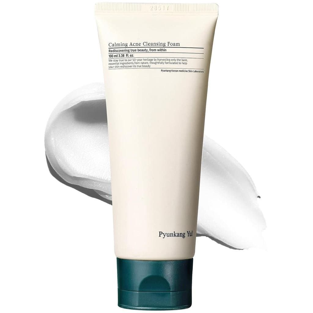 Pyunkang Yul PKY Espuma de Limpeza Calmante, Fórmula de Baixo pH para Limpeza Facial com Hamamélis, AHA para controle de