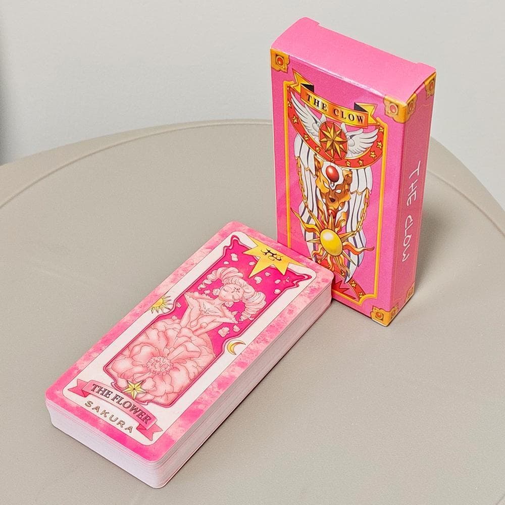 Baralho De Tarô Cardcaptor Sakura 11x5.5cm-Conjunto Completo De 56 Cartas | Edição Rosa Para Fãs E Cosplay