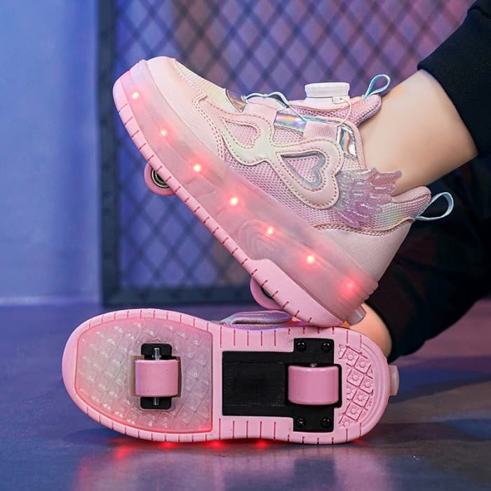 Sapatos De Caminhada Infantis Acessíveis Brinquedo De Quatro Rodas Transformando Patins Luminosos Em Linha De Oito Para