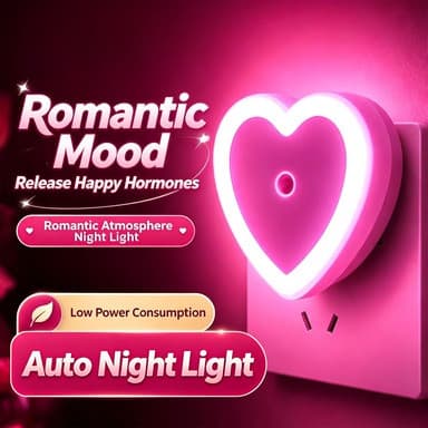 Amor Rosa Luz Atmosfera Lâmpada Inteligente Controle De Indução nightlight Quarto Romântico Sono Cor