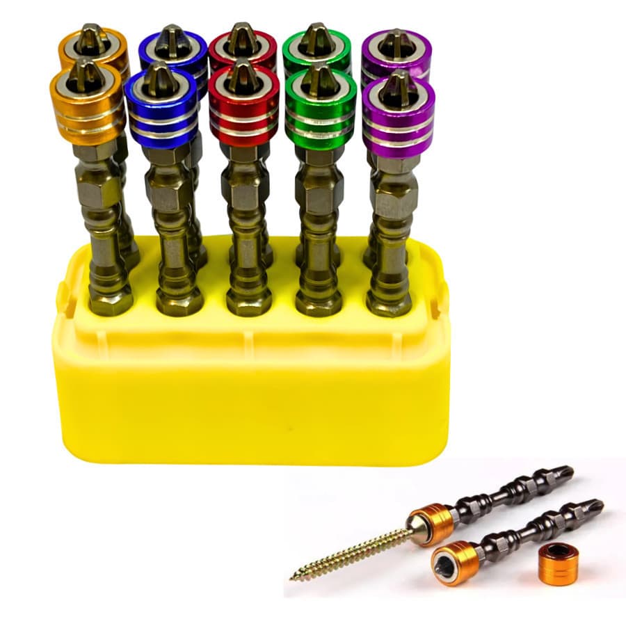 Kit 2/5/10 Pçs Bits Ponteira Dupla Magnetica Imantada Com Limitador Parafusadeira ph2