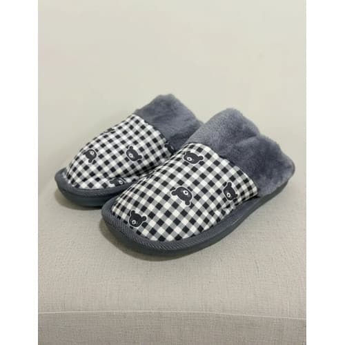 Pantufa De Pelúcia Super Confortável Antiderrapante Ursinhos Cinza Ursinhos 40 BR
