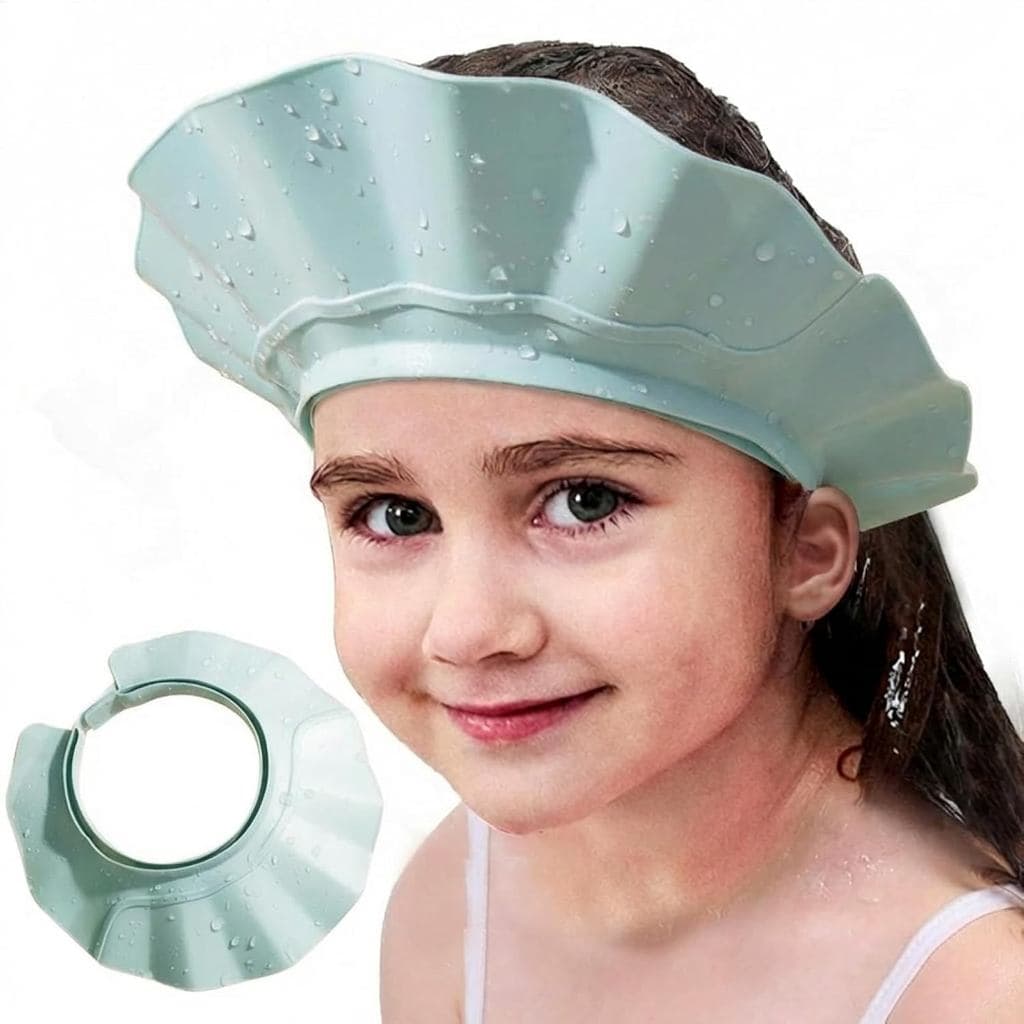Touca de Banho Ajustável à Prova d'Água para Lavar o Cabelo | Escudo de Proteção para Cabeça, Olhos e Ouvidos à Prova de