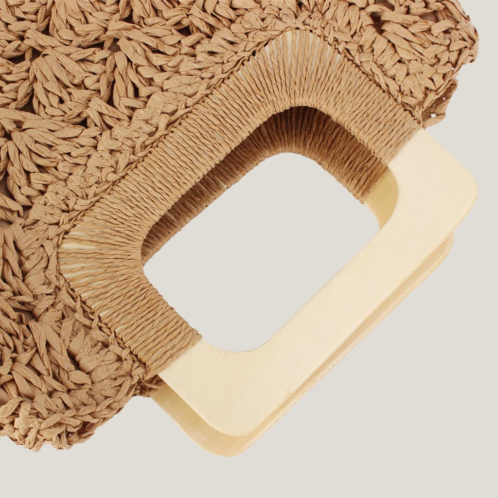 [Novo produto] Bolsa retrô tecida à mão, grande capacidade, portátil, corda de papel oca, bolsa de tecido, férias à beir