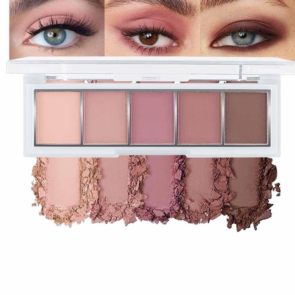 Paleta de sombras rosa matte, tons nude rosa, roxo rosado, marrom, cacau, paleta de sombras mini matte neutras, adequada