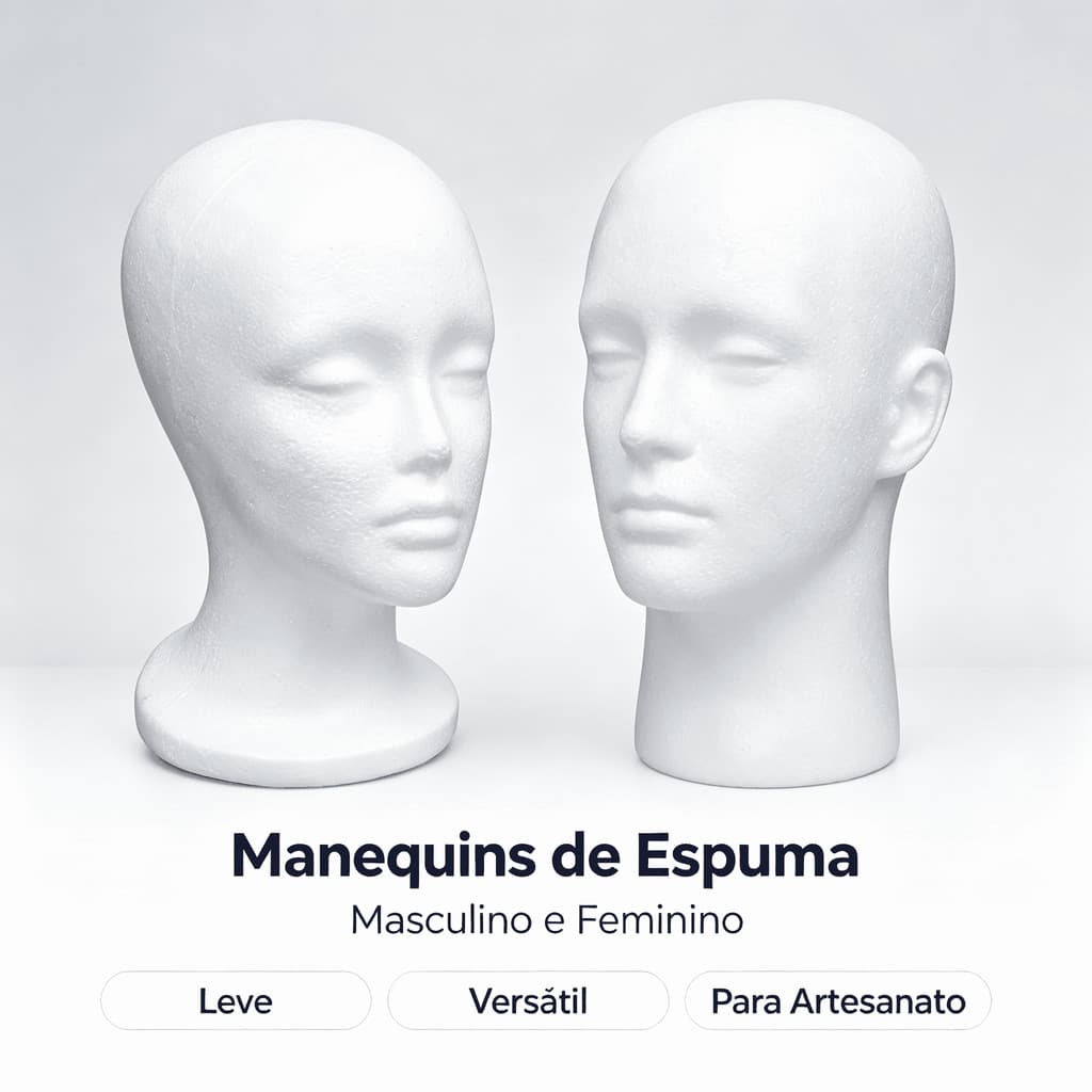 Expositor Cabeça De Isopor Para Perucas E Lace Front Masculino E Feminino