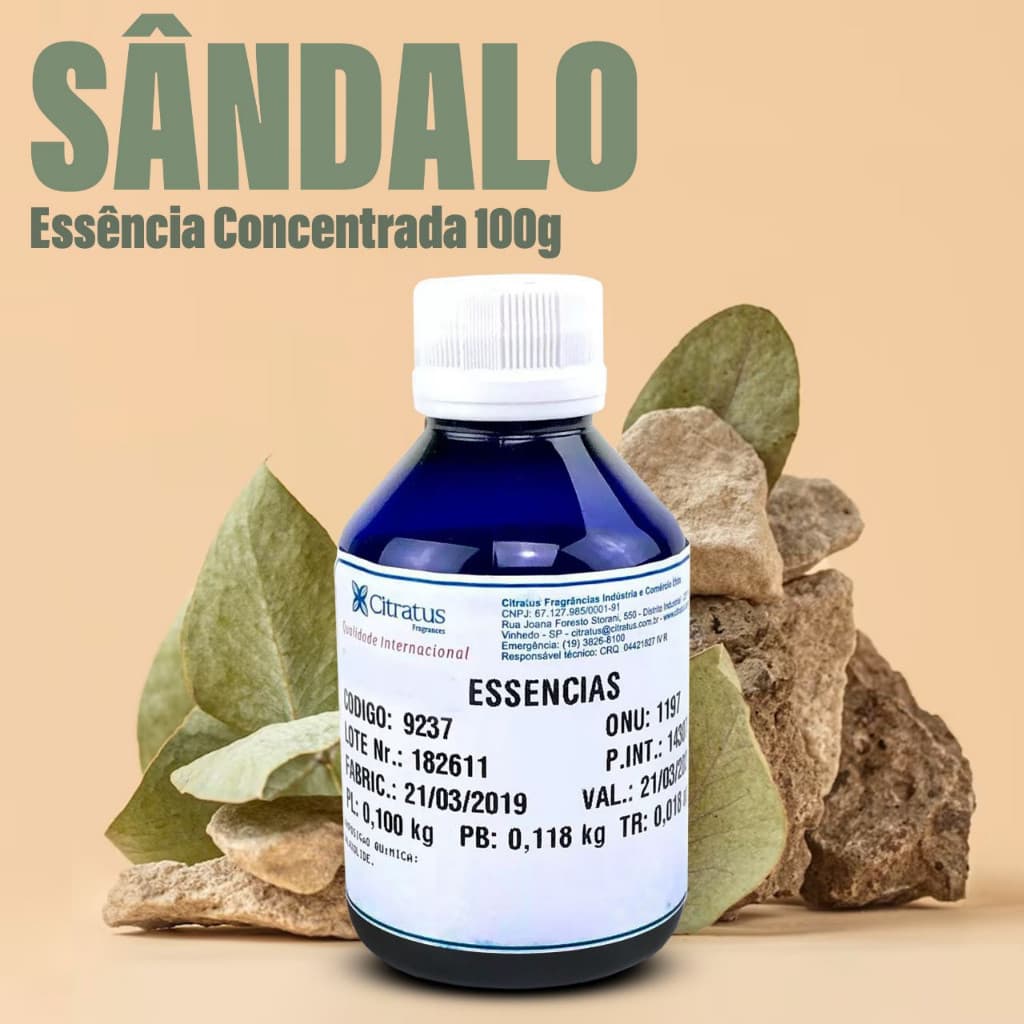 Essência Pura Sândalo 100ml Aliviar a Ansiedade e Depressão - Citratus