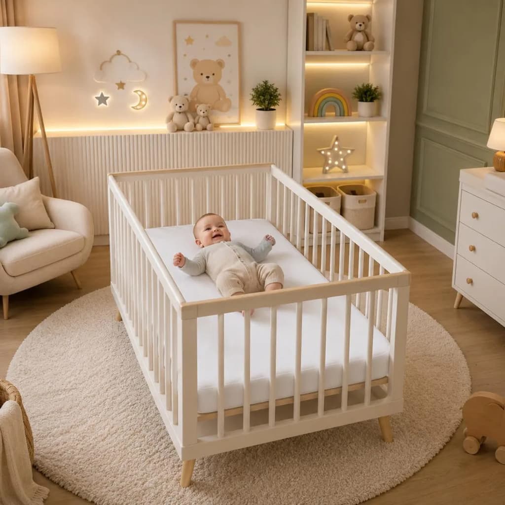 Colchão Berço Cama Chiqueirinho Infantil Branco 100x70cm Conforto Macio Qualidade Criança Bebe
