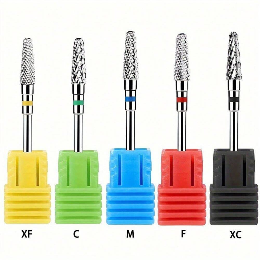 Promoção Imperdível no Brasil ⭐ Ponta de esmerilhamento em aço tungstênio para arte de unhas, em formato de cone longo e
