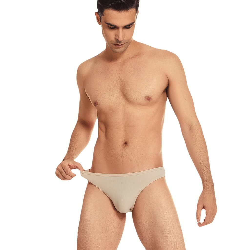 Cuecas masculinas de Nylon com nervuras Pit Strip com ajuste elástico
