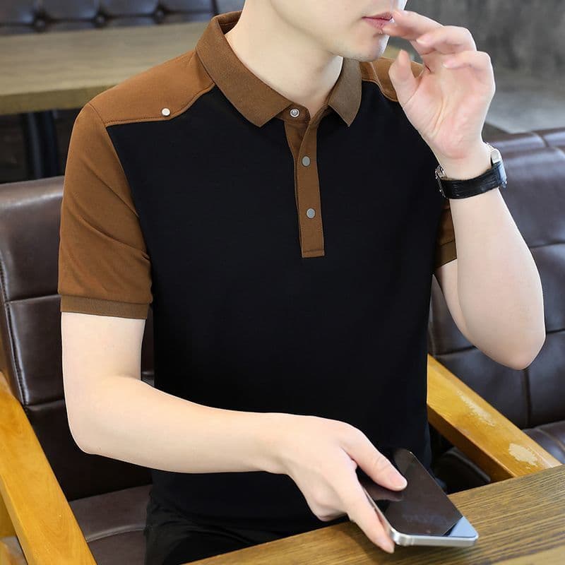 Camisa POLO masculina de manga curta de alta qualidade verão estilo fino 2026 novo estilo de negócios roupas masculinas
