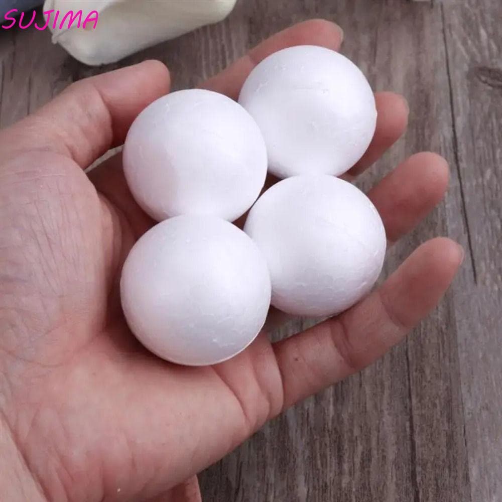 Bolas De Natal SUJIMA , Redondas De Espuma De Poliestireno , Artesanato Branco Mini Enfeites Árvore