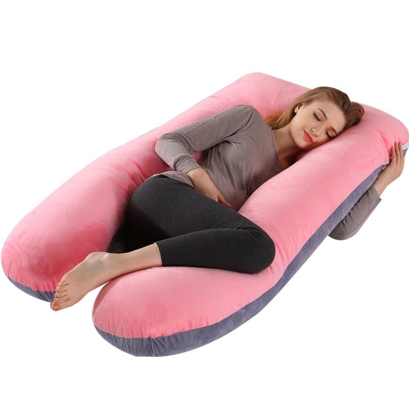 Almofada U para Gestantes - Apoio Abdominal e Lombo, Sono de Lado Confortável, Lavável