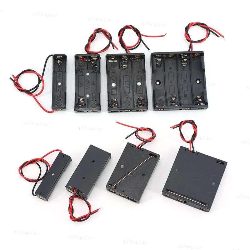 5 Pçs 1/2/3/4 Slot AAA Bateria Caso 1.5v 3v 4.5v 6v Caixa Suporte De Leva 1xAAA 2XAAA 3XAAA 4XAAA BR27B2