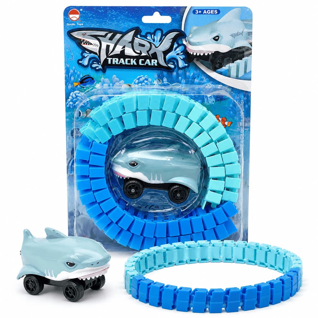 Pista Flexível Shark Aventura Tubarão 64 Peças com Carrinho