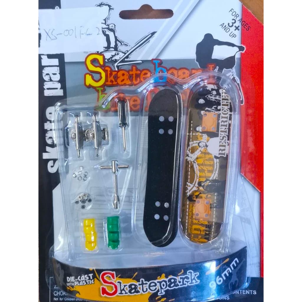 Kit Divertido com Skate Dedo Infantil Fingerboard + Ferramenta e roda