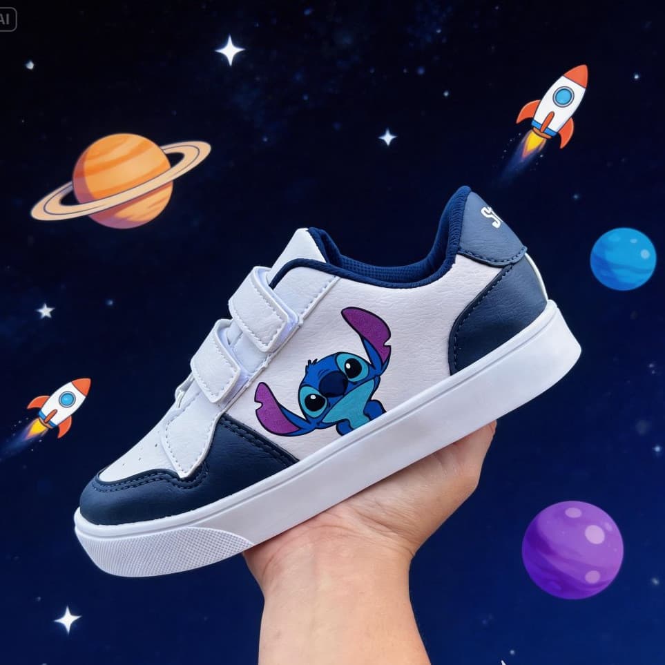 Tênis Infantil Stitch com Velcro Confortável Menino Menina Promoção