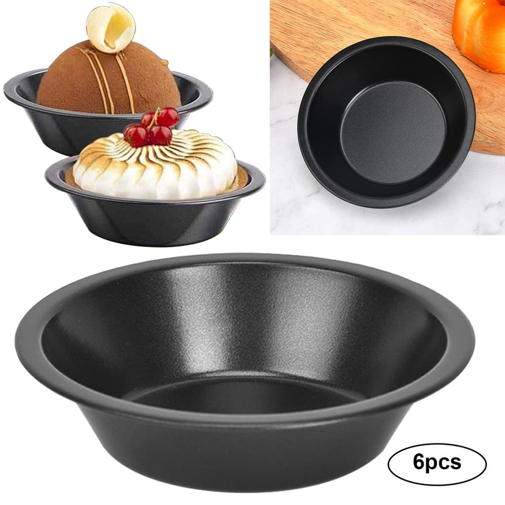 [wisdomt] 6 Unidades/Conjunto Mini Panelas Para Torta De Aço Carbono Antiaderente Latas Pequenas Tortas Redondas De Pão