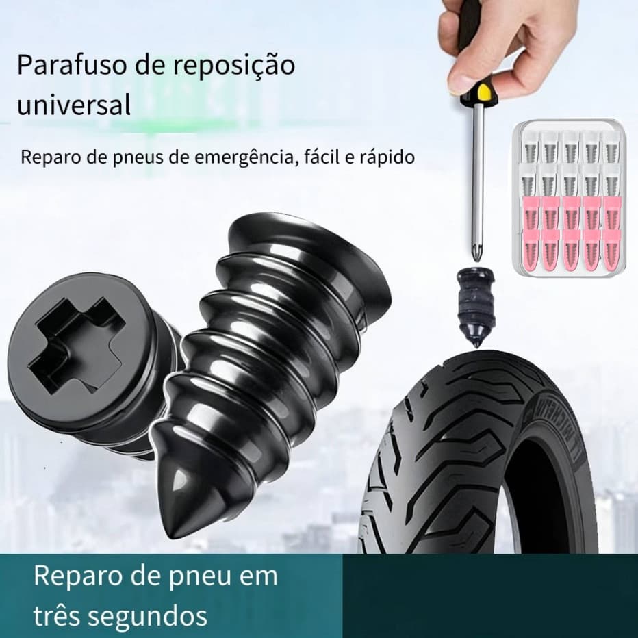 Kit Pregos De Reparo De Pneus A Vácuo -Ferramenta de reparo rápido Para Carro E Motocicletas Reparo De Pregos Scooter