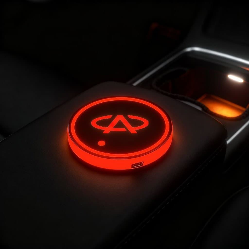 7 Cores Recarregável USB Tapete Porta Copos LED Artigos Automotivos For Chery Tiggo 5X 7 Pro 8 Arrizo 6 Pro