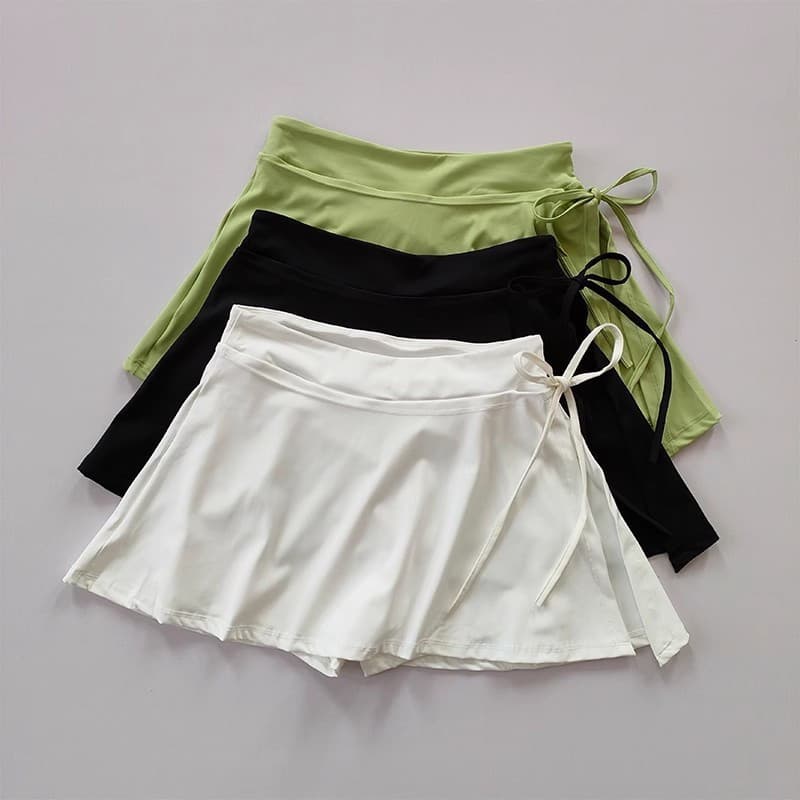 Saia Esportiva Feminina 2 em 1 para Corrida, Cintura Alta, Vôlei, Golfe, Tênis, Yoga, Academia, com Shorts Internos 631P