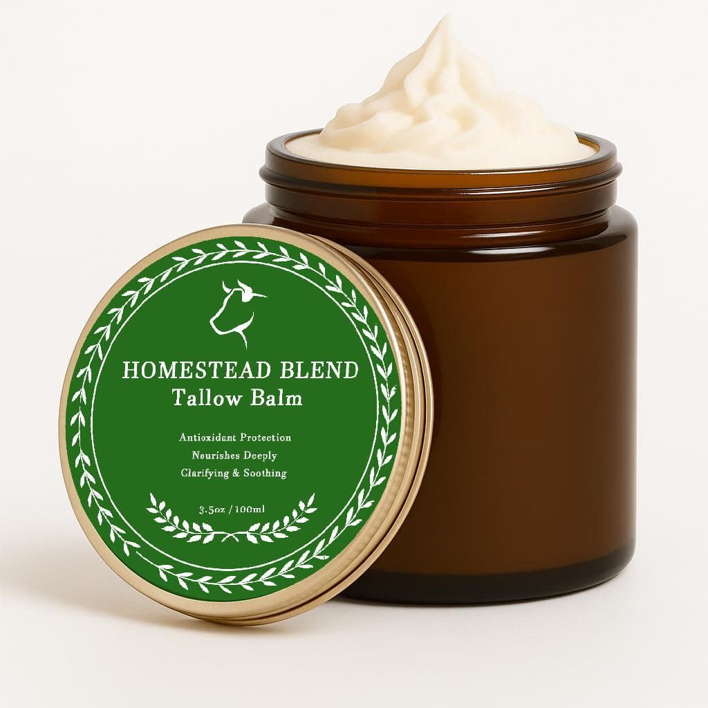 Bálsamo de Sebo Homestead Blend - Bálsamo de Sebo e Mel, Hidratante Batido com Ingredientes Naturais para Rosto e Corpo,