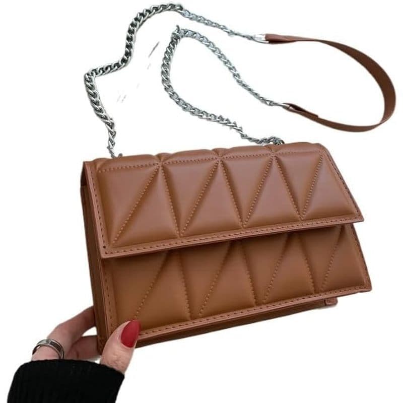 Novo Saco Pequeno 2025 Versão Coreana Estilo Estrangeiro Losango Corrente Bordado Linha Pequena Bolsa Quadrada Mini Mens