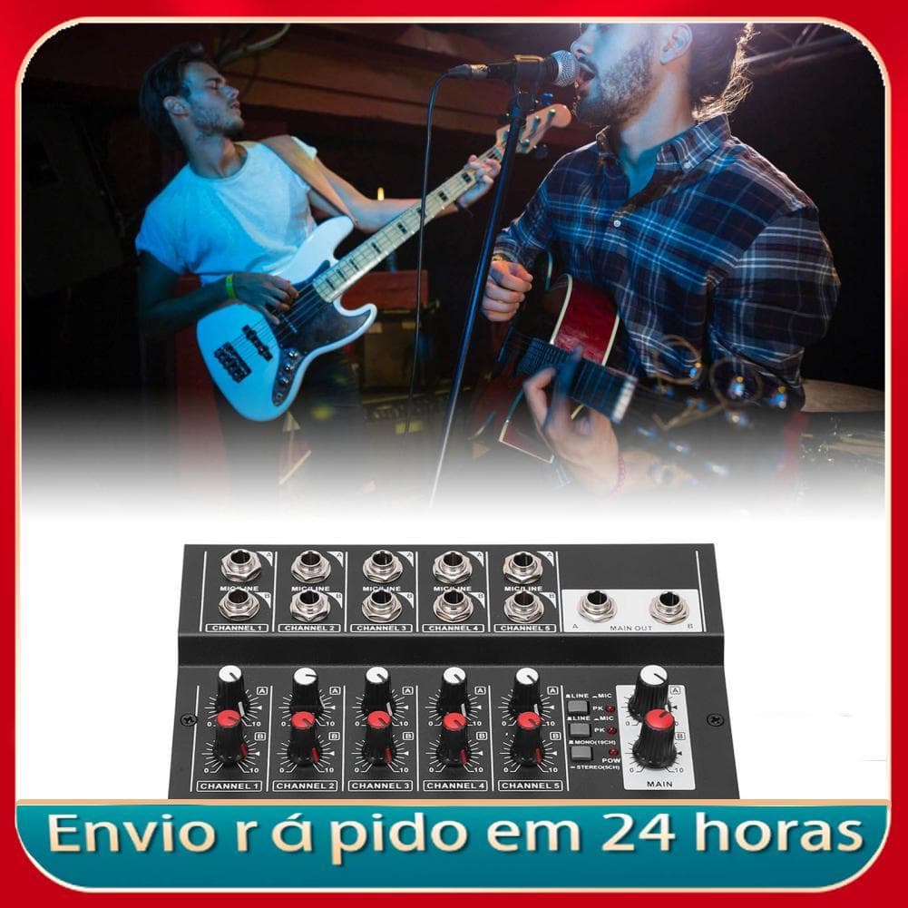 Nicegadget-BR Mixer de áudio 10 canais console de mistura interface audível placa de som para pequeno instrumento