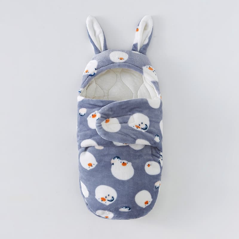 Cobertor Recém-Nascido Swaddle Com Capuz Algodão Carrinho De Bebê Saco De Dormir Engrossado Quente Infantil 0-6M