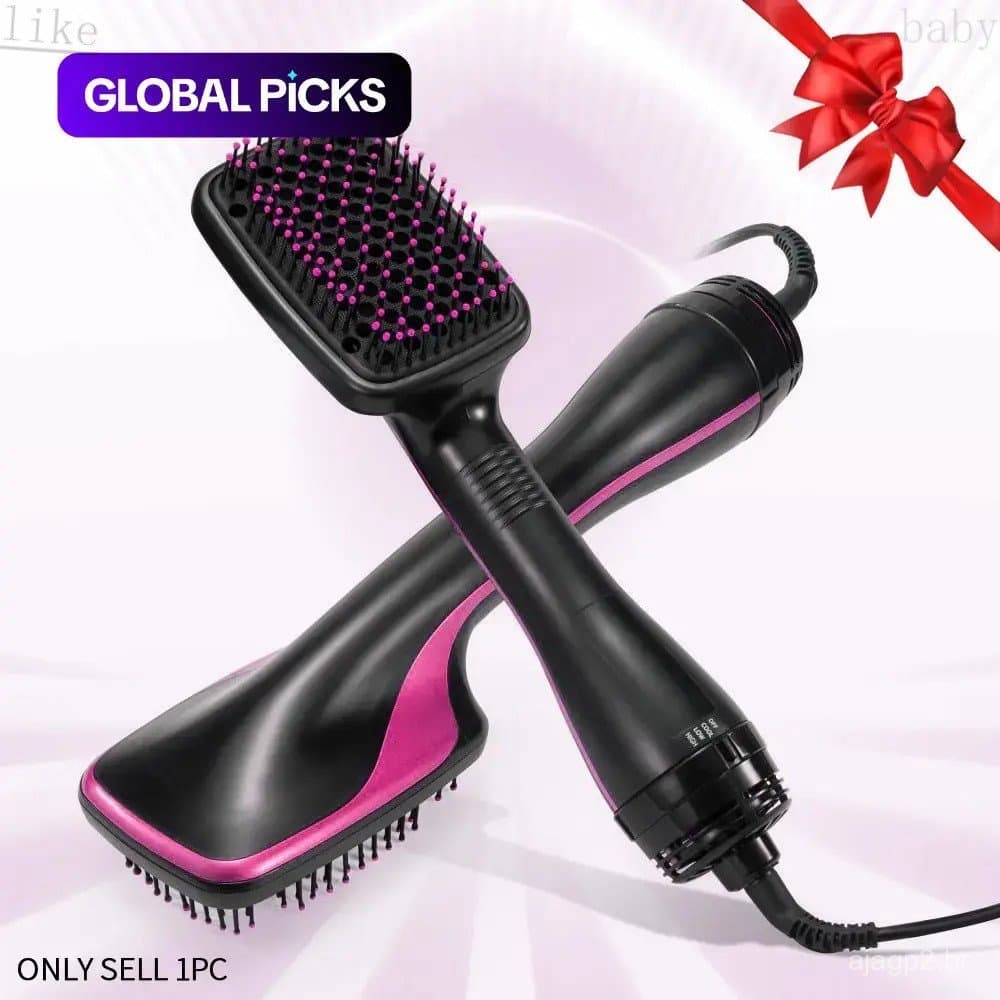 Escova Secadora de Cabelo 2 em 1, Escova Secadora de Cabelo com Íons Negativos, Escova de Ar Quente, Ferramenta de Estil
