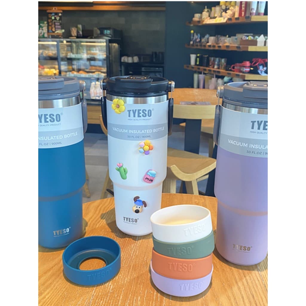 TYESO TYESO Logotipo Original Coaster Thermos Cup Ice Master Cup Silicone Anti-Abrasão Antiderrapante Resistente a Choqu