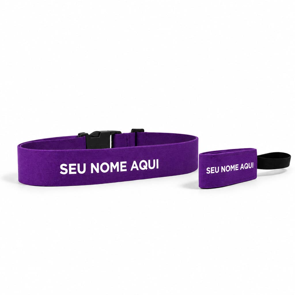 Kit Tag+Cinta Mala Viagem Personalizada Nome Identificação Bagagem Ajustável Resistente Seguranca Aeroportos