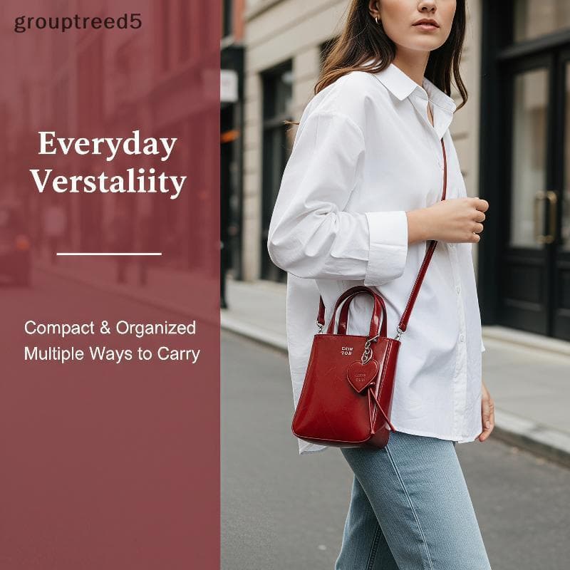 grouptreed5 Bolsa De Ombro Quadrada Pequena E Moderna De Couro PU , Design Minimalista Chique , Resistente A Arranhões D