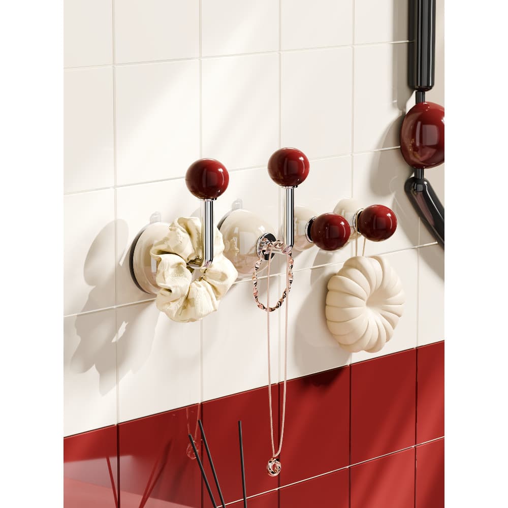Ventosa para banheiro, gancho de parede, sem perfuração, ventosa de parede para banheiro, estilo retrô criativo