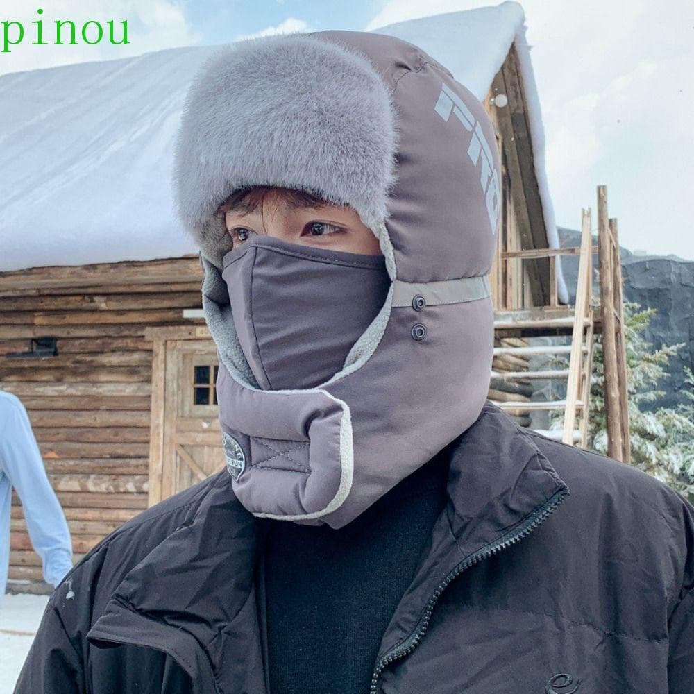 Chapéu De Máscara De Inverno PINOU , Removível À Prova De Vento , Lei Feng Esqui Quente De Veludo Frio Antiembaçante
