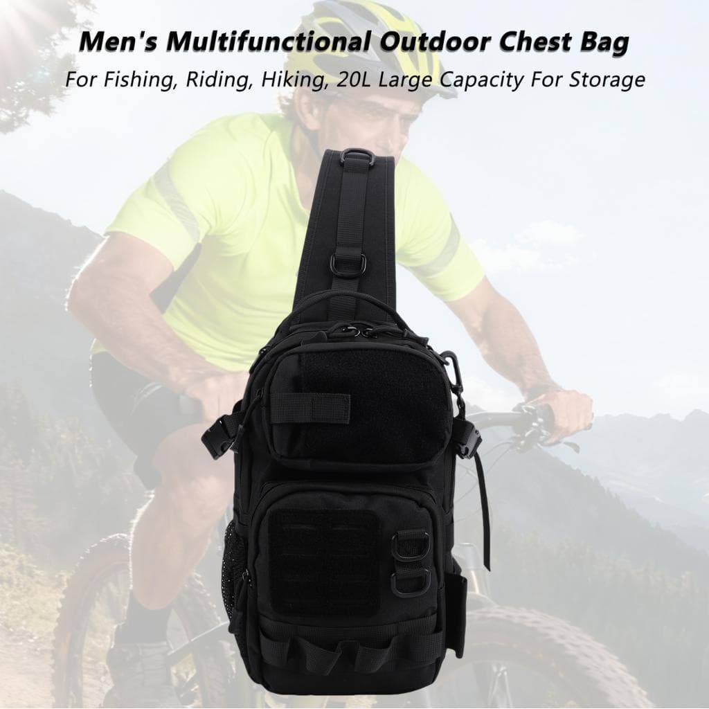 Masculino peito bolsa de ombro pesca ao ar livre náilon à prova de chuva 20l grande capacidade multi bolso caminhadas