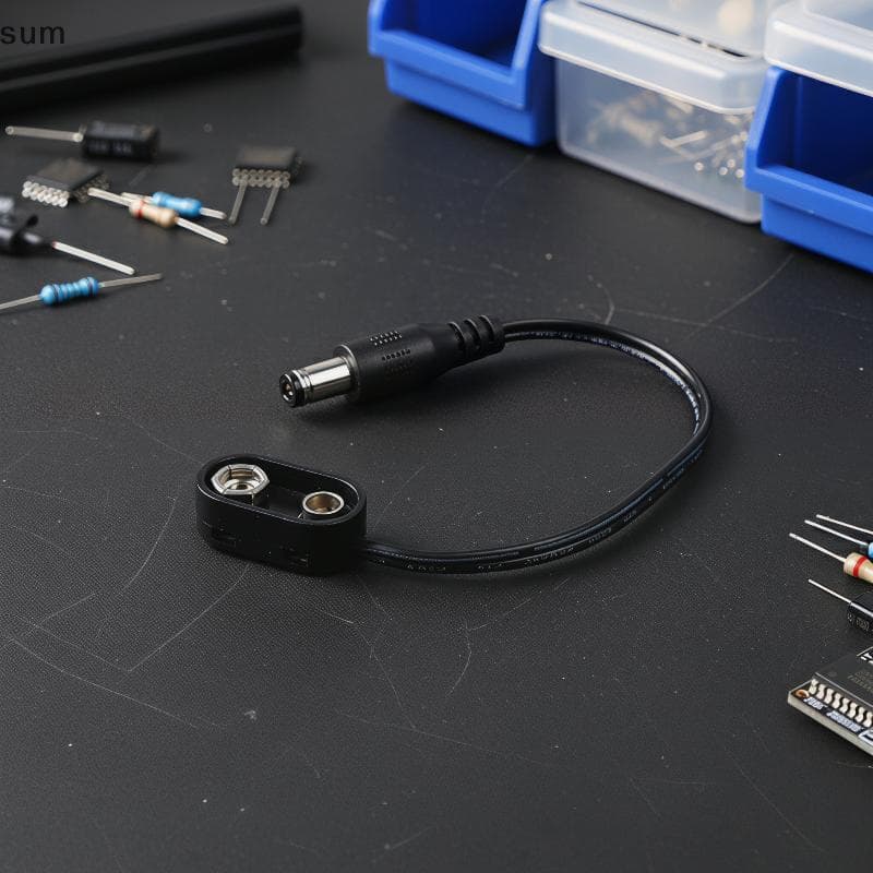 [sum] 9V Bateria Snap Conector DC Macho Ja Plug Cabo De Alimentação Saída Estável Para Guitarra Pedal De Efeito De Práti