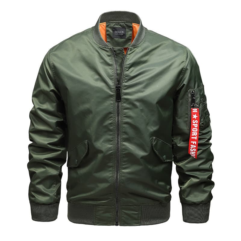 MA1 Jaqueta de beisebol masculina estilo americano para primavera e outono, nova, casual, simples e robusta.