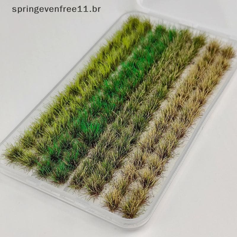 Primavera 120 Pçs/Caixa Materiais De Vegetação Em Miniatura DIY Mesa De Areia Ferroviária Gramado Layout Kit 8mm Grama C