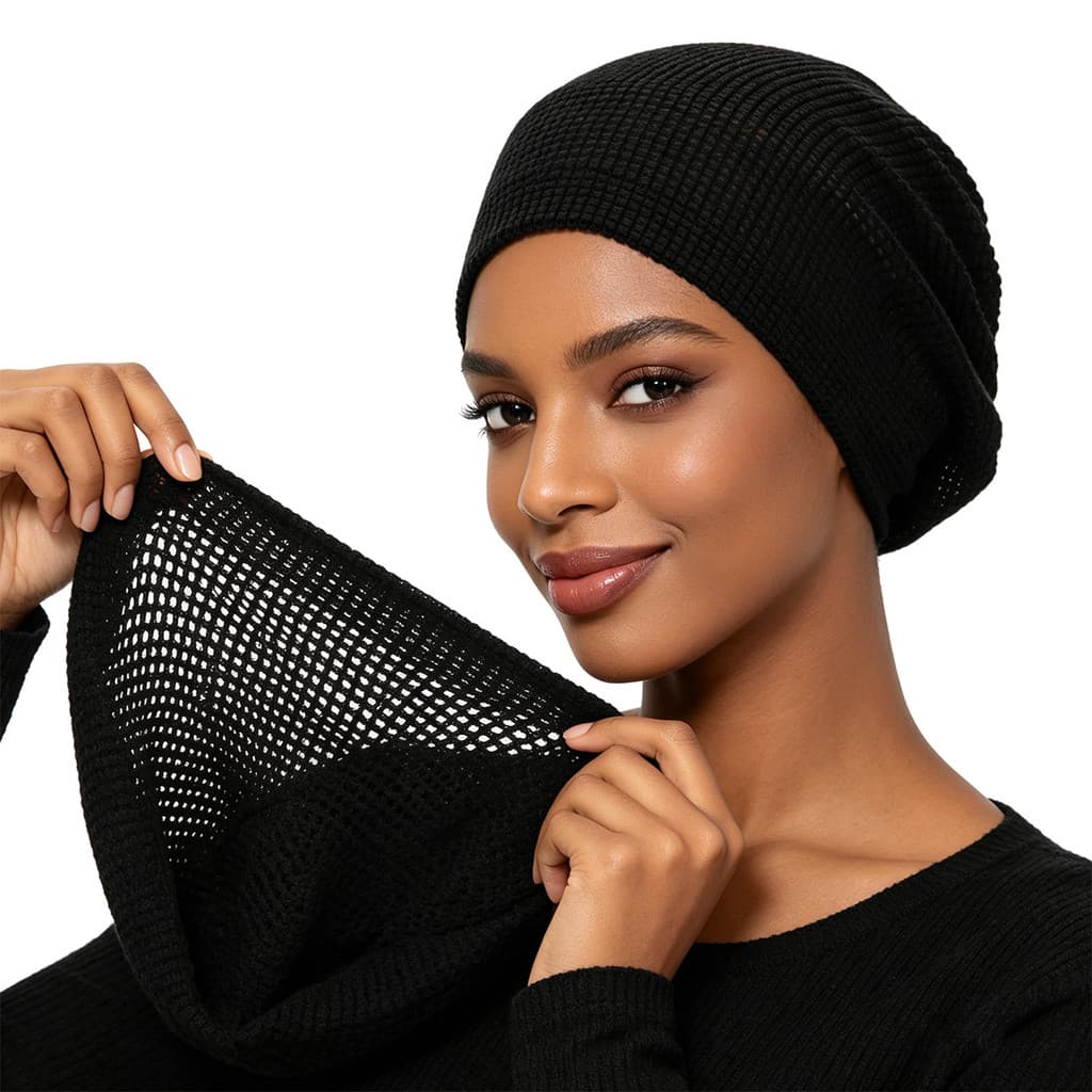 [Estoque pronto] Primavera verão novo estilo malha gaze Base boné capa cabelo seda gelo respirável protetor solar casa m