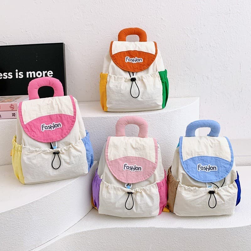 Mochila escolar infantil, mochila casual para jardim de infância, nova mochila de moda com blocos de cor, grande capacid